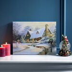 Светодиодная картина Домик в лесу 40*30 см, батарейки