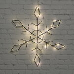 Светодиодная снежинка Кастеллано 41 см черная на батарейках, 65 теплых белых LED ламп, IP20