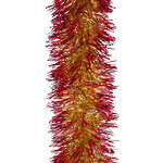 Мишура Праздничная двухцветная 2 м*95 мм золотая с красным
