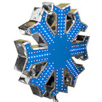 Светодиодная макушка Снежинка 80 см синяя