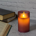 Светодиодная свеча с имитацией пламени Magic Flame в стакане 12.5 см фиолетовая