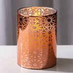 Светодиодная свеча в стакане Bronzetta 10 см, на батарейках