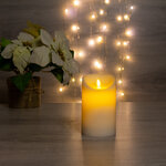 Светодиодная свеча с имитацией пламени 12.5 см, белая восковая, батарейка