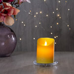 Светодиодная свеча с имитацией пламени 10 см, желтая восковая, батарейка