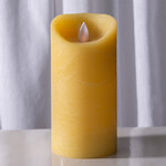 Светодиодная свеча с имитацией пламени 15 см, желтая восковая, батарейка