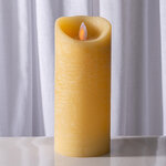 Светодиодная свеча с имитацией пламени 18 см, желтая восковая