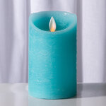 Светодиодная свеча с имитацией пламени Линдис 12.5 см, голубая восковая, батарейка