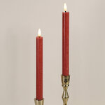 Столовая светодиодная свеча с имитацией пламени Инсендио 26 см 2 шт алая, батарейка
