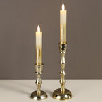 Столовая светодиодная свеча с имитацией пламени Инсендио 15 см 2 шт золотая, батарейка