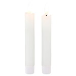 Столовая светодиодная свеча с имитацией пламени Инсендио 15 см 2 шт белая, батарейка