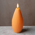 Светодиодная свеча с имитацией пламени Грацио 15 см оранжевая, на батарейках