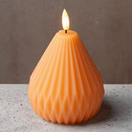 Светодиодная свеча с имитацией пламени Грацио 10 см оранжевая, на батарейках