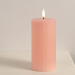 Светодиодная свеча с имитацией пламени Грацио 15 см розовая, батарейка