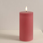 Светодиодная свеча с имитацией пламени Грацио 15 см темно-розовая, батарейка