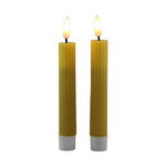 Столовая светодиодная свеча с имитацией пламени Сиена 15 см 2 шт желтая, на батарейках, таймер