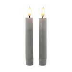 Столовая светодиодная свеча с имитацией пламени Грацио 15 см 2 шт белая, на батарейках, таймер