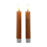 Столовая светодиодная свеча с имитацией пламени Грацио 15 см 2 шт оранжевая, на батарейках, таймер
