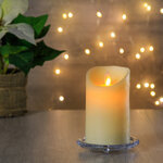 Светодиодная свеча с имитацией пламени 12.5 см, кремовая восковая, батарейка