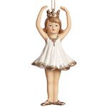 Елочная игрушка Юная балерина - принцесса 13 см с поднятыми руками, подвеска