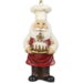 Елочная игрушка Санта с пряничным тортиком - Белобородый Сластена 9 см, подвеска