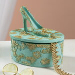 Декоративная шкатулка для украшений Antique Rococo 8 см мятная