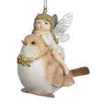 Елочная игрушка Enchante Foresta: Фея Мивиан на Птичке 10 см, подвеска