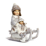 Новогодняя фигурка Winter Fun: Девочка Эйла с куклой на санях 11 см