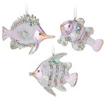Набор елочных игрушек Перламутровые Рыбки - Pearl Kingdom 9 см, 3 шт