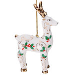 Фарфоровая елочная игрушка Олень Дандер - Посланник Рождества 10 см