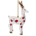 Фарфоровая елочная игрушка Олень Рудольф - Посланник Рождества 10 см