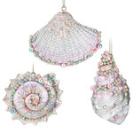 Набор елочных игрушек Ракушки - Pearl Kingdom 7 см, 3 шт