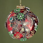 Коллекционный стеклянный елочный шар Garnet - Kings Jewel 13 см