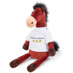 Мягкая игрушка Конь Рокки в футболке 30 см