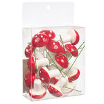 Декоративные Мухоморчики Waldpilze 4 см, 16 шт, на проволоке