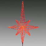 Световая макушка Рождественская Звезда 50 см красная