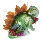 Стеклянная елочная игрушка Динозавр Брахиозавр - Рождество Юрского периода 10 см, подвеска