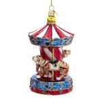 Стеклянная елочная игрушка Тигр - Circus Carousel 14 см, подвеска