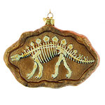 Стеклянная елочная игрушка Мечты Палеонтолога - Стегозавр 12 см, подвеска