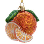 Стеклянная елочная игрушка Апельсин 8 см, подвеска