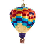 Стеклянная елочная игрушка Воздушный Шар - Фестиваль в Альбукерке 9 см фиолетовый, подвеска