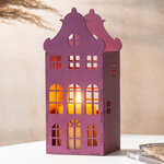 Декоративный домик Амстердам 27 см малиновый