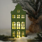 Домик с подсветкой Амстердам 27 см светло-зеленый