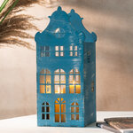 Декоративный домик Амстердам 37 см голубой