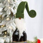 Украшение на бутылку Колпак Гнома Роланда 48 см, зелёный