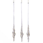 Набор стеклянных елочных игрушек Snowy Twist 30 см, 3 шт