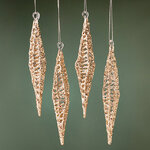 Набор стеклянных елочных игрушек Сосульки Rossendo 15 см, 4 шт, подвеска