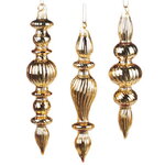 Набор стеклянных елочных игрушек Fowlerso Golde 16 см, 6 шт, подвеска