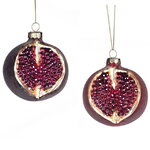 Набор стеклянных елочных игрушек Granato Borgogna 8 см, 2 шт, подвеска