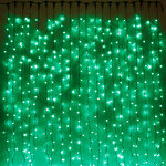 Светодиодный занавес Quality Light 2*3 м, 600 зеленых LED ламп, черный ПВХ, соединяемый, IP44