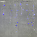 Светодиодная бахрома Quality Light 3.1*0.5 м, 150 синих LED, прозрачный ПВХ, соединяемая, IP44